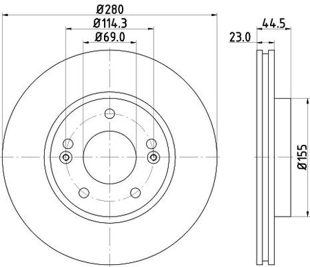 Hella Brake Disc for Hyundai, OEM quality, OEM 517122V000 - View 3