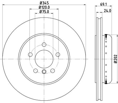 BMW 5 Gran Turismo Brake Disc, Hella OEM, OEM 34206894381 - View 4