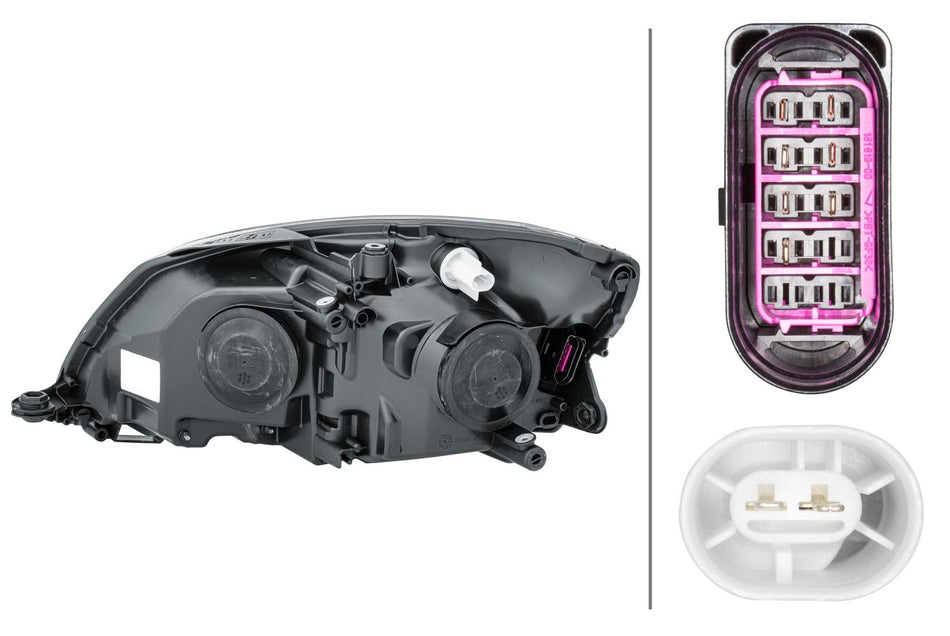 Hella Right Headlight – Skoda | OEM 5J1 941 018 D, MPN 1EL 010 417-381 - View 2