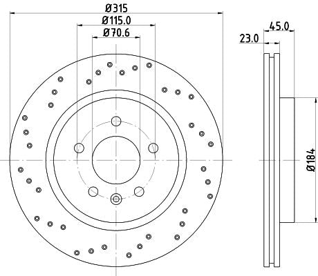 Holden Cruze Hatchback Brake Disc, Hella OEM, OEM 13371163 - View 2