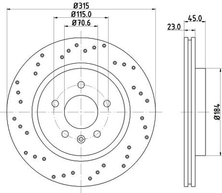 Holden Cruze Hatchback Brake Disc, Hella OEM, OEM 13371163 - View 2