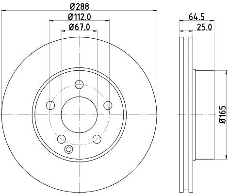 Mercedes-Benz C-Class T-Model Brake Disc, Hella OEM, OEM 0004211912, MPN 8DD 355 113-861