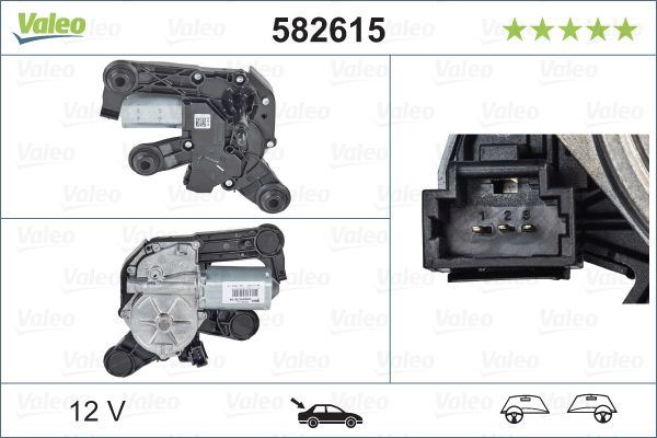 Peugeot 208 Rear Wiper Motor, Valeo OEM, OEM 9673251380, MPN 582615