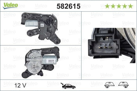 Peugeot 208 Rear Wiper Motor, Valeo OEM, OEM 9673251380, MPN 582615