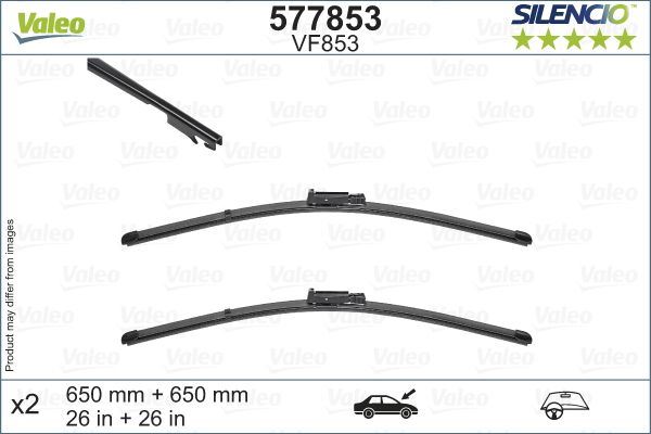 Valeo Front Wiper Blade Set for Seat, OEM quality, OEM 5P0955425G, MPN 577853