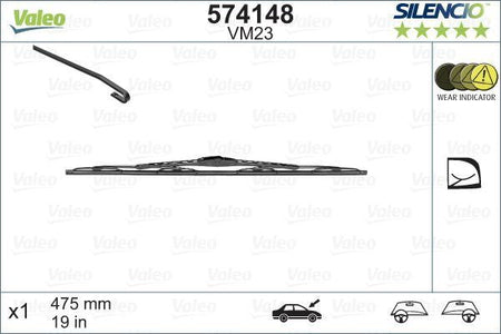 Valeo Front Wiper Blade for Volkswagen, Fiat & more, OEM quality, OEM 6N0955427A - View 5