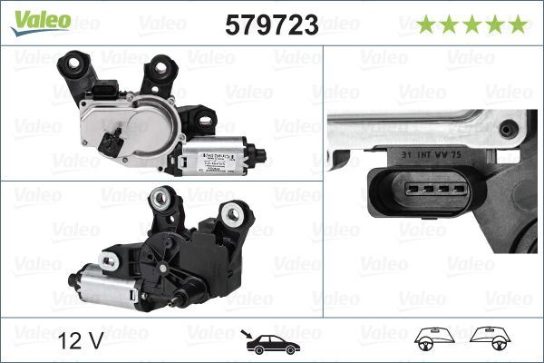 Volkswagen Touareg Rear Wiper Motor, Valeo OEM, OEM 7P6955711, MPN 579723