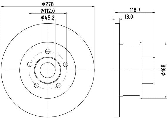 Volkswagen Transporter T3 Platform/chassis Brake Disc, Hella OEM, OEM 251407613 - View 4