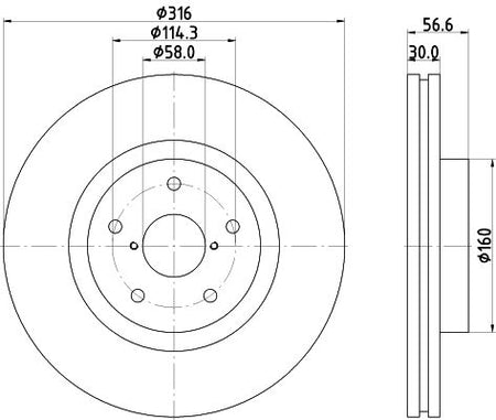 Hella Brake Disc for Subaru, OEM quality, OEM 26300AL03A - View 2