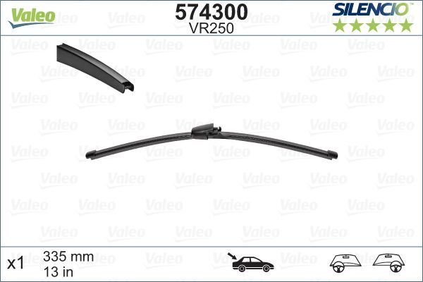 Valeo Rear Wiper Blade for Volkswagen, Seat & more, OEM quality, OEM 3R9955427, MPN 574300