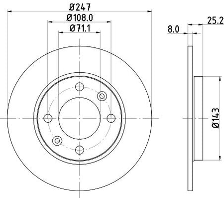 Hella Brake Disc for Citroen & Peugeot, OEM quality, OEM 1618860980 - View 3