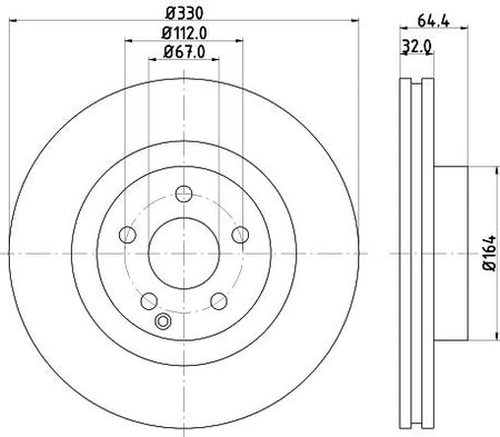 Hella Brake Disc for Mercedes-Benz, OEM quality, OEM 2044210000 - View 3