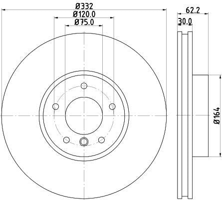 Hella Brake Disc for BMW, OEM quality, OEM 34116771985, MPN 8DD 355 117-731