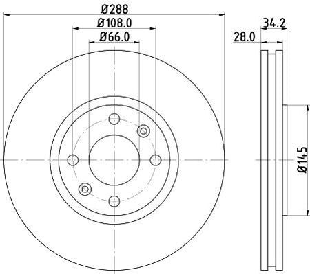 Hella Brake Disc for Citroen, OEM quality, OEM 1606308780 - View 3