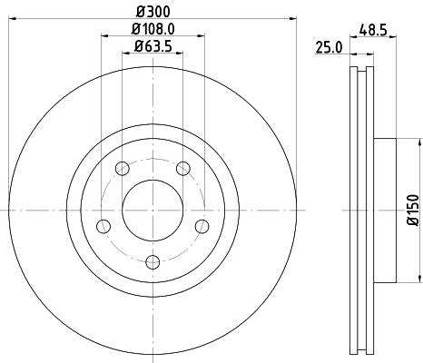 Hella Brake Disc for FORD, OEM quality, OEM 1223664 - View 4