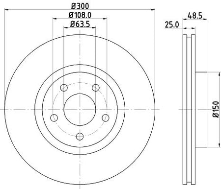 Hella Brake Disc for FORD, OEM quality, OEM 1223664 - View 4