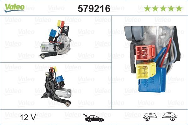 Peugeot 306 Rear Wiper Motor, Valeo OEM, OEM 6405G6, MPN 579216