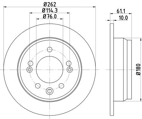 KIA Pro Cee'D Brake Disc, Hella OEM, OEM 584111H100 - View 2