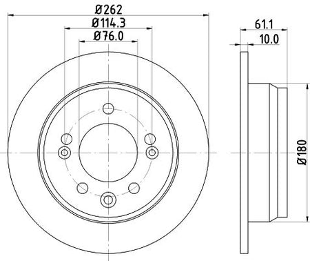 KIA Pro Cee'D Brake Disc, Hella OEM, OEM 584111H100 - View 2
