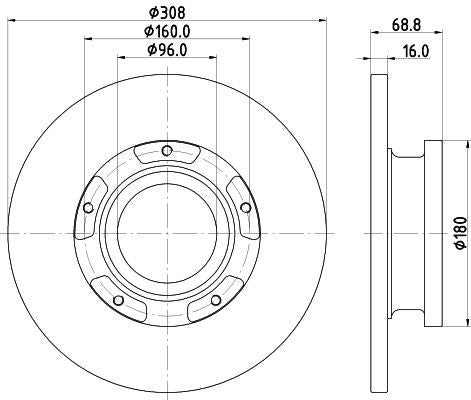 FORD Transit V363 Van Brake Disc, Hella OEM, OEM 1764282 - View 2