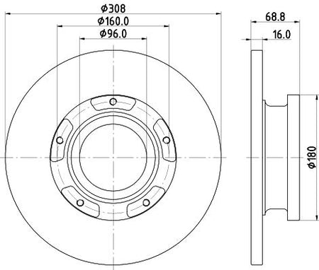 FORD Transit V363 Van Brake Disc, Hella OEM, OEM 1764282 - View 2