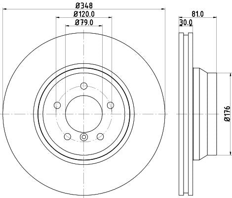 BMW 7 Brake Disc, Hella OEM, OEM 34116750267 - View 2