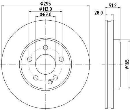 Hella Brake Disc for Mercedes-Benz, OEM quality, OEM 2464210112 - View 3