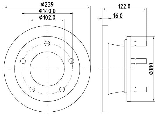 Hella Brake Disc for Ssangyong & Mercedes-Benz, OEM quality, OEM 6314200372 - View 2