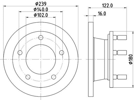 Hella Brake Disc for Ssangyong & Mercedes-Benz, OEM quality, OEM 6314200372 - View 2