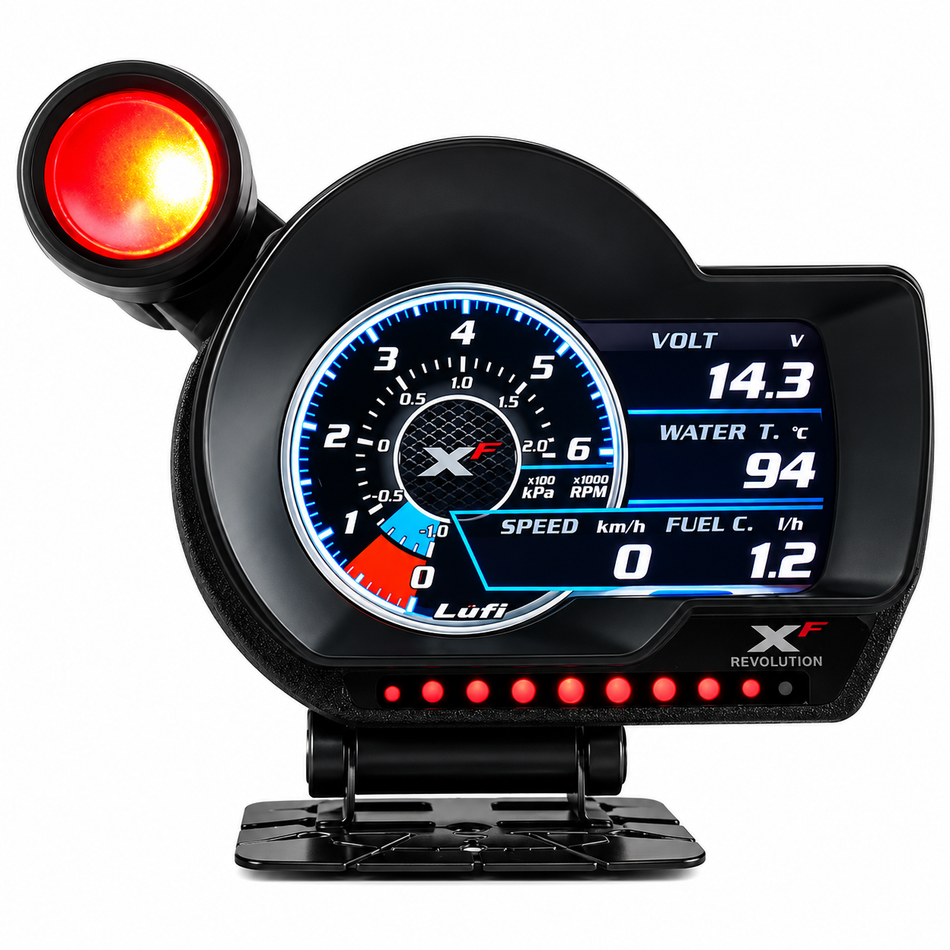 OBD2 Digital Multi-Function Gauge (Boost / Oil Pressure / Temp / AFR / RPM / Fuel Level / Speed) - Universal Fit