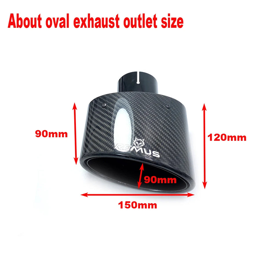 Glossy Carbon Fiber Large-Diameter Oval Exhaust Tip - Single Outlet