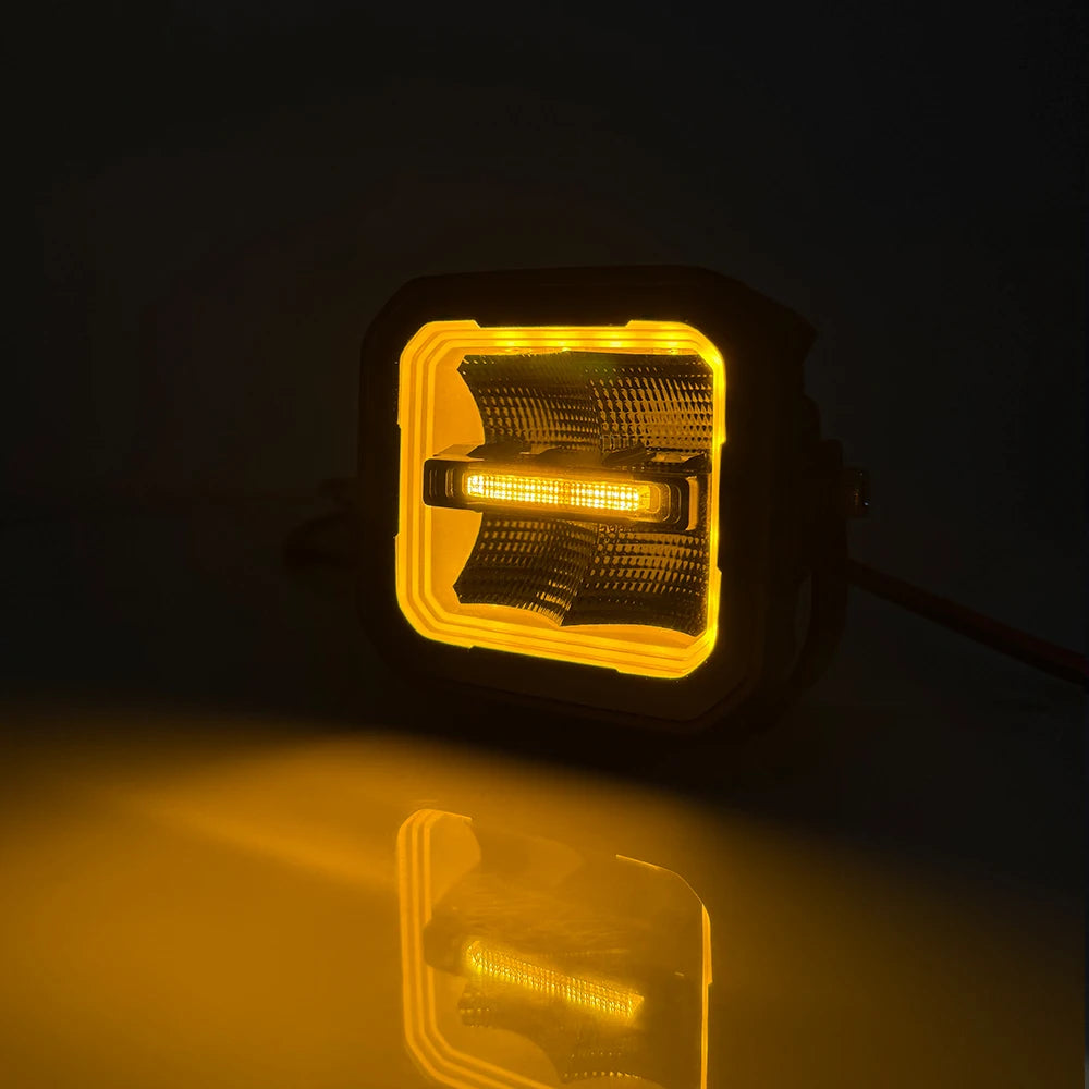 P8 LED cube pod light amber DRL