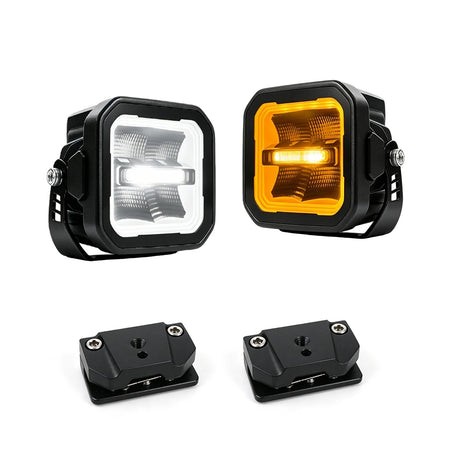 P8 LED cube pod lights – Pair + A-pillar brackets
