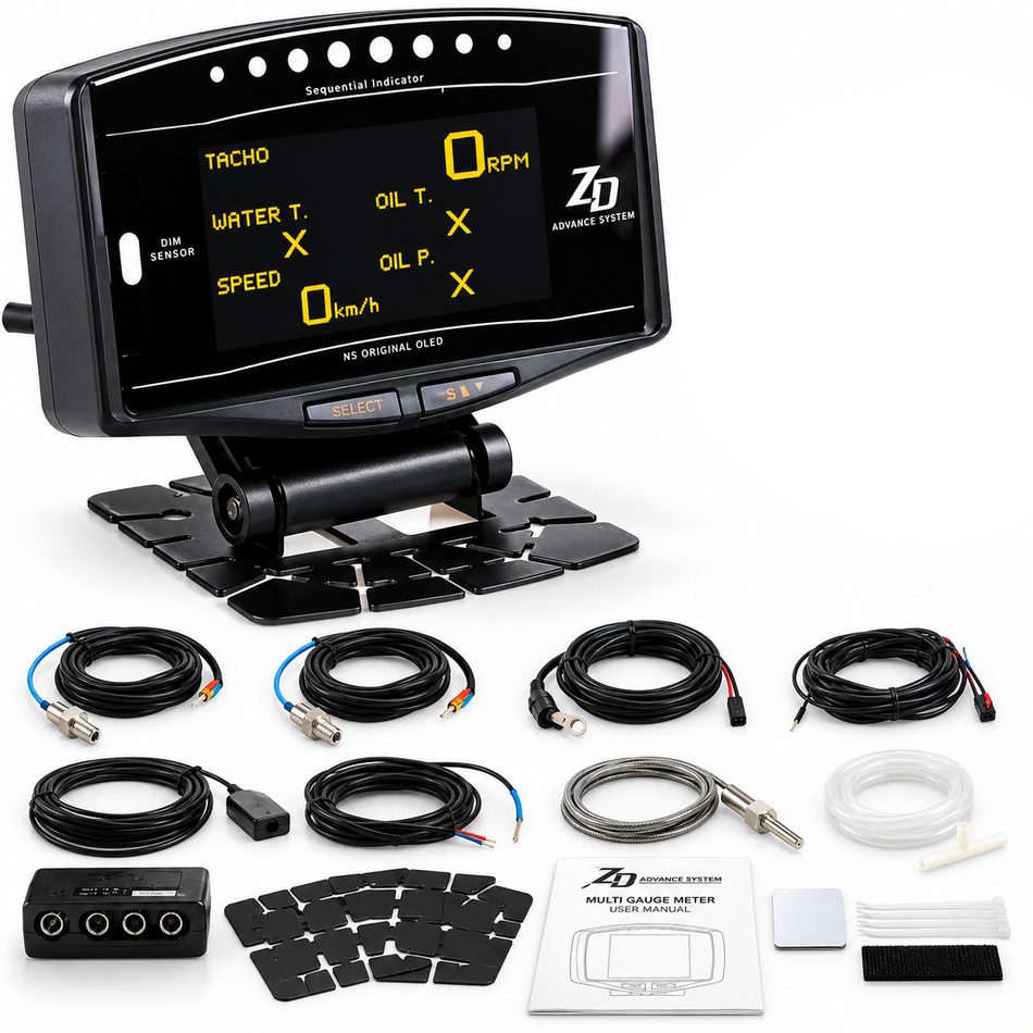 5" 10-in-1 Digital Multi-Function Tachometer Gauge - Universal Fit