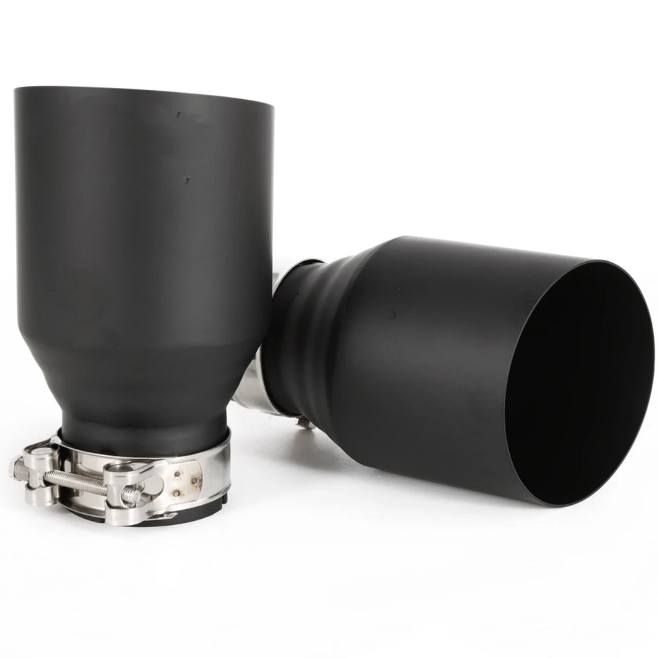 304 Stainless Steel Exhaust Tip - Black, Straight, Universal Fit