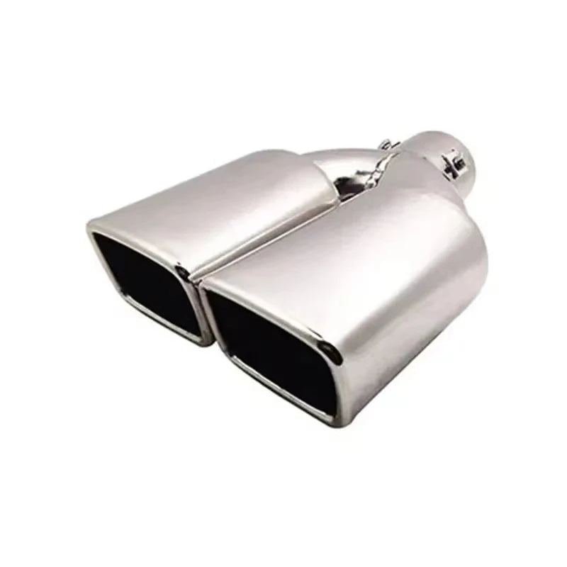 Silver Square-Mouth exhaust tip, Silver Straight