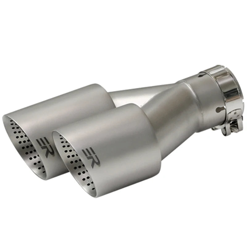 Double Matte Stainless Steel Exhaust Tip - Universal Fit
