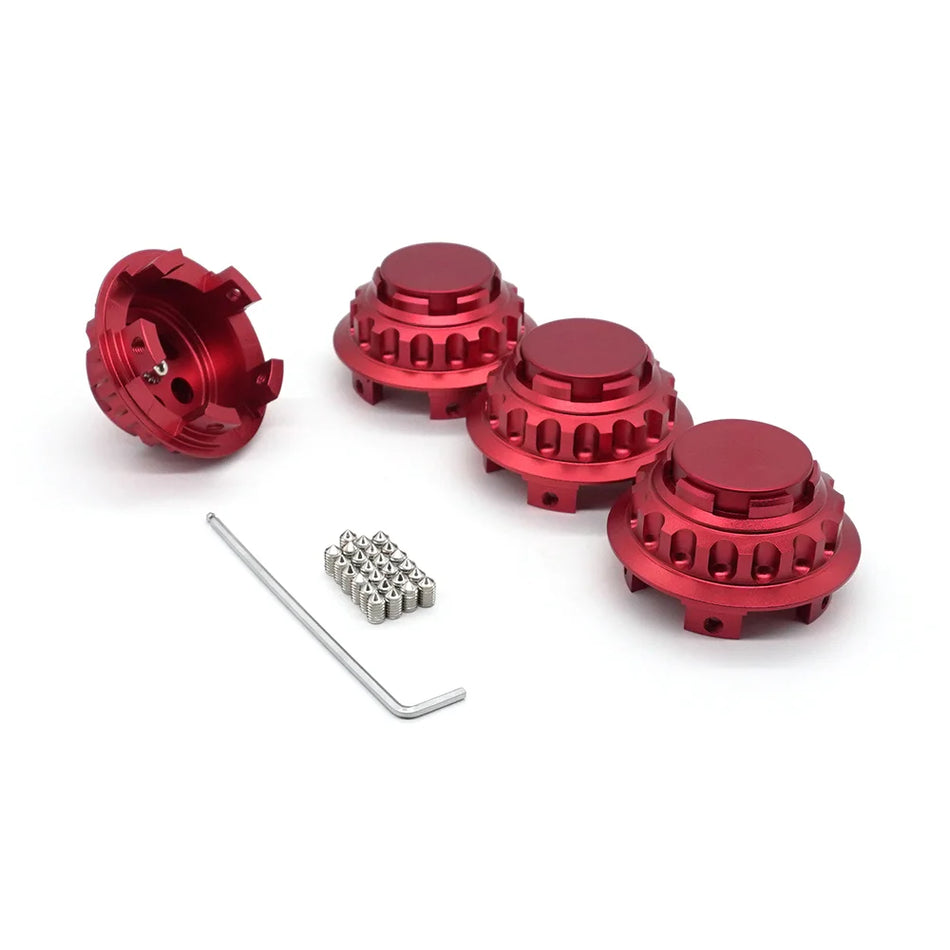 Wheel Center Hub Cap Set 76mm - Red