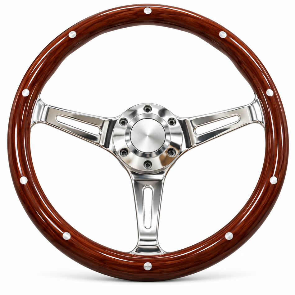 Classic Wood Steering Wheel - Universal Fit