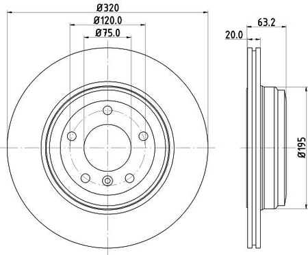 Hella Brake Disc for Bmw (brilliance) & BMW, OEM quality, OEM 34216753215 - View 4