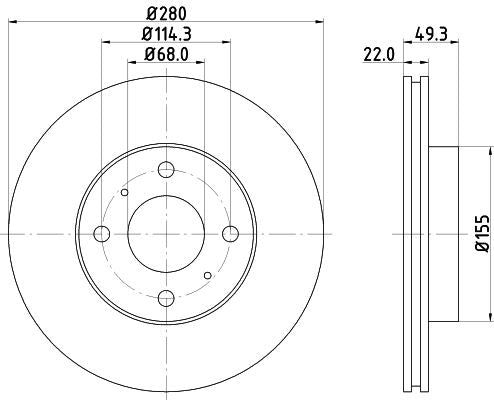 Hella Brake Disc for Nissan, OEM quality, OEM 40206011VA - View 2