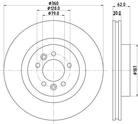 Hella Brake Disc for Land Rover, OEM quality, OEM LR038934 - View 2