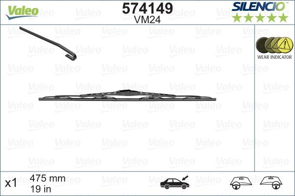 Valeo Front Wiper Blade for Nissan, Toyota & more, OEM quality, OEM 61610040534, MPN 574149