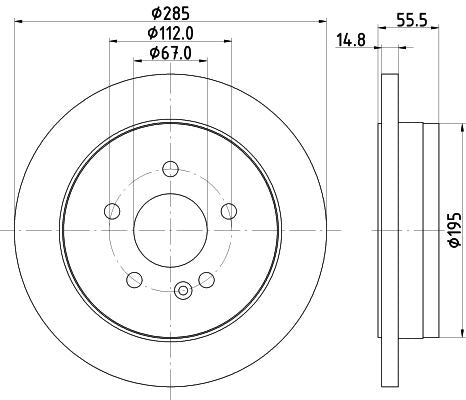 Mercedes-Benz M-Class Brake Disc, Hella OEM, OEM 1634210112 - View 4