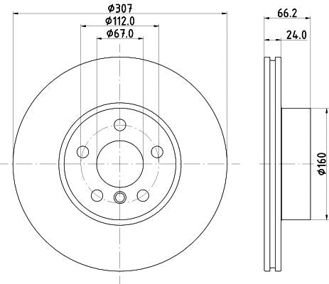 BMW 3 Brake Disc, Hella OEM, OEM 34106877212 - View 3