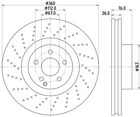 Hella Brake Disc for Mercedes-Benz, OEM quality, OEM 2204211912 - View 2