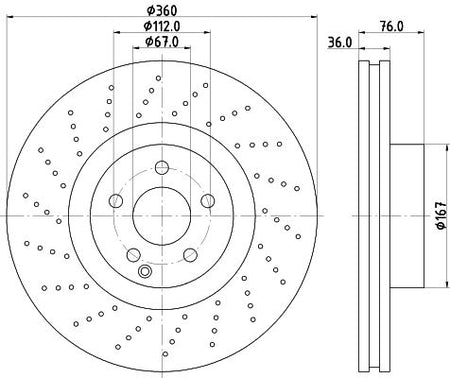 Hella Brake Disc for Mercedes-Benz, OEM quality, OEM 2204211912 - View 2