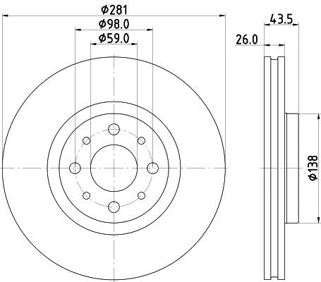 Hella Brake Disc for FIAT & Abarth, OEM quality, OEM 52195818 - View 2