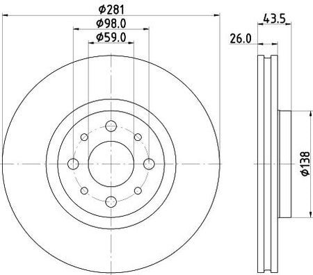 Hella Brake Disc for FIAT & Abarth, OEM quality, OEM 52195818 - View 2