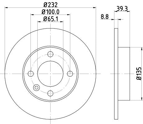 Volkswagen Lupo Brake Disc, Hella OEM, OEM 6N0615601A - View 3